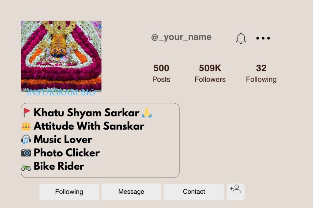 Shyam Baba Bio for Instagram