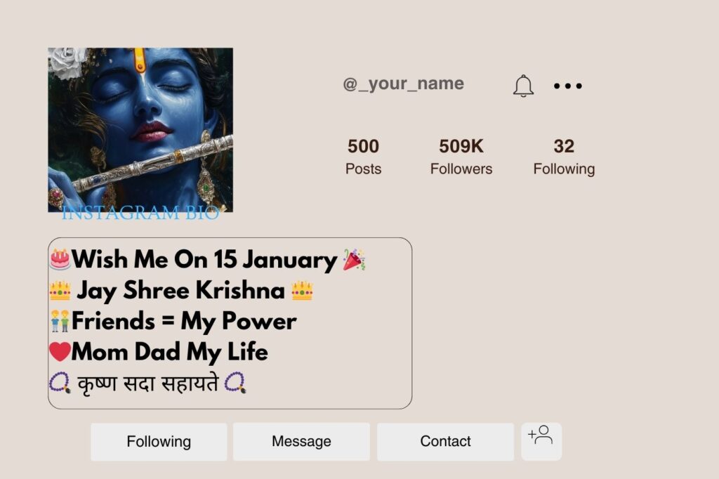 [999+] कृष्ण सदा सहायते Instagram Bio (2026) | Best Krishna Sada Sahayate Bio for Instagram