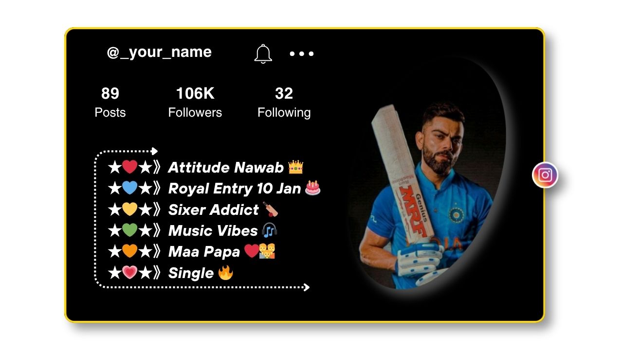 Cricket Bio for Instagram