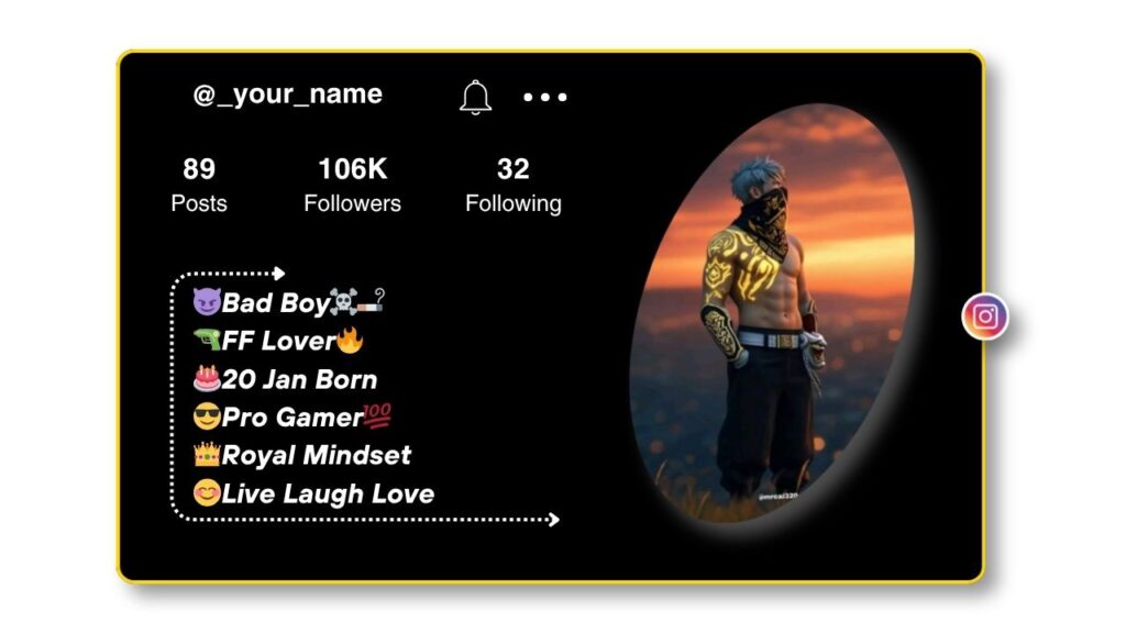 Best Free Fire Bio for Instagram